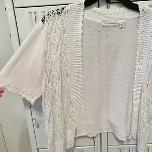 White Knit Short Sleeve Cardigan